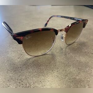 Ray Ban clubmaster tortoise shell and gold ladies sunglasses. Lightly worn